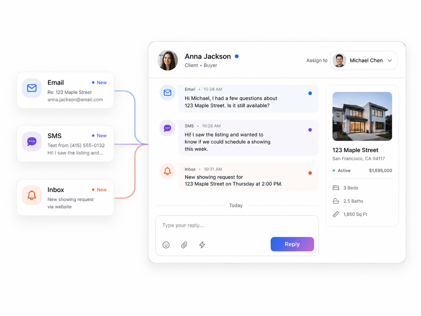 Brokurz inbox — deal-linked follow-ups